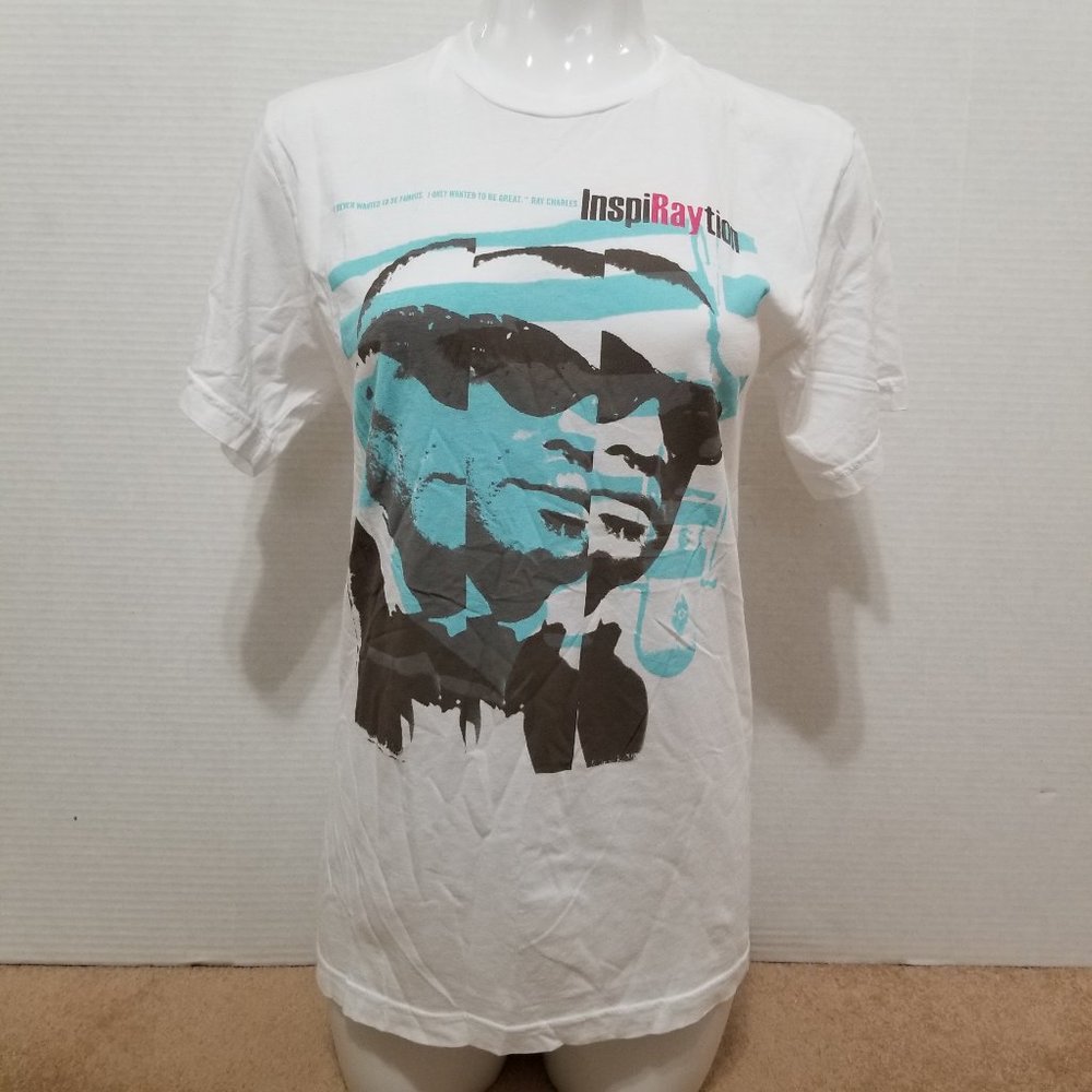 Ray Charles shirt Small InspiRaytion Never Famous quote photo graphic band merch